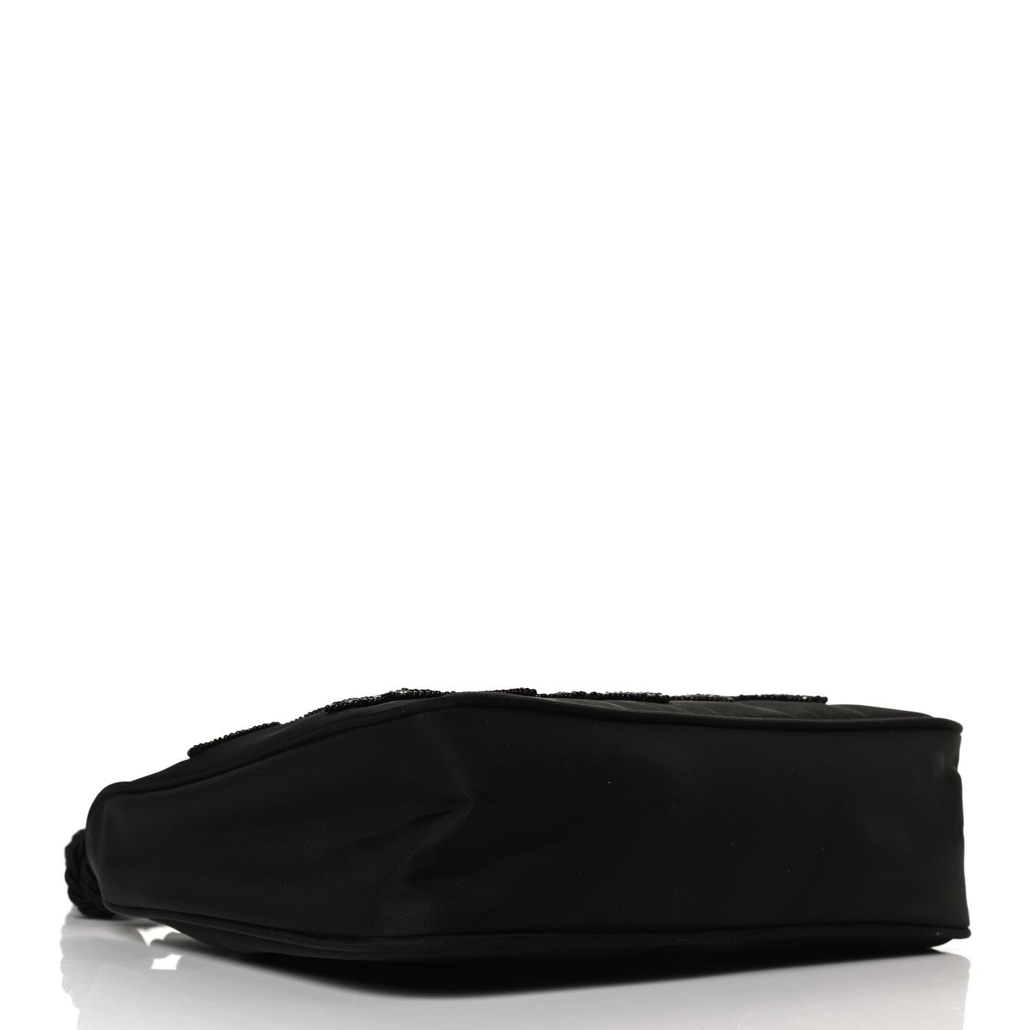 Prada Tessuto Nylon Beaded Ricamo Bag Black 3 of 11