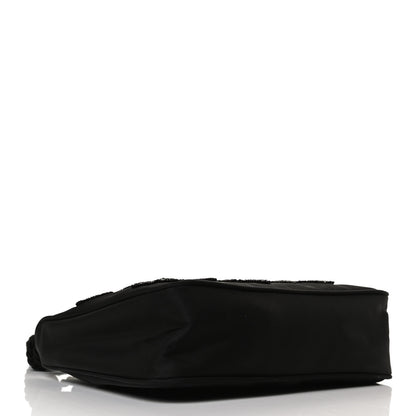Prada Tessuto Nylon Beaded Ricamo Bag Black 3 of 11
