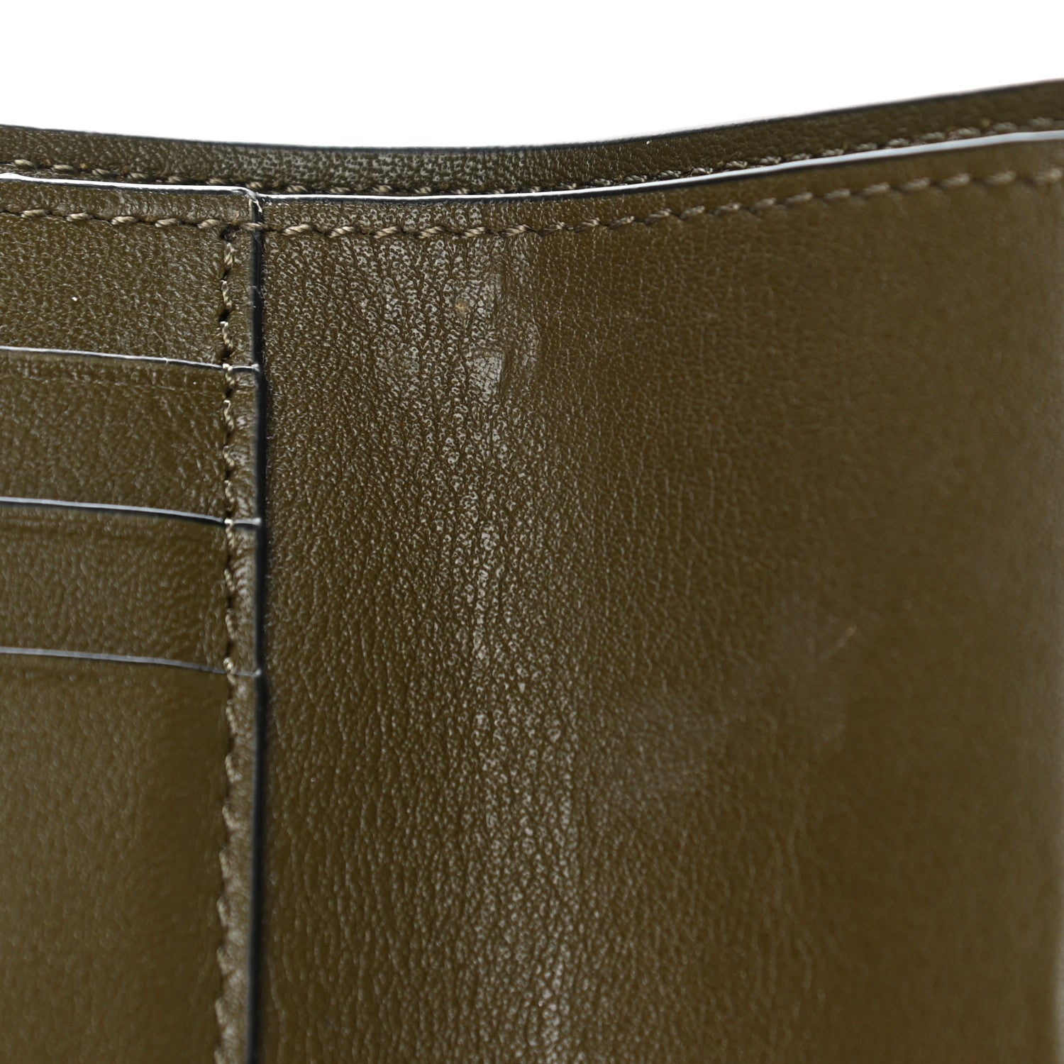 Loewe Grained Calfskin Small Vertical Wallet Dark Blush Dark Olive 10 of 11