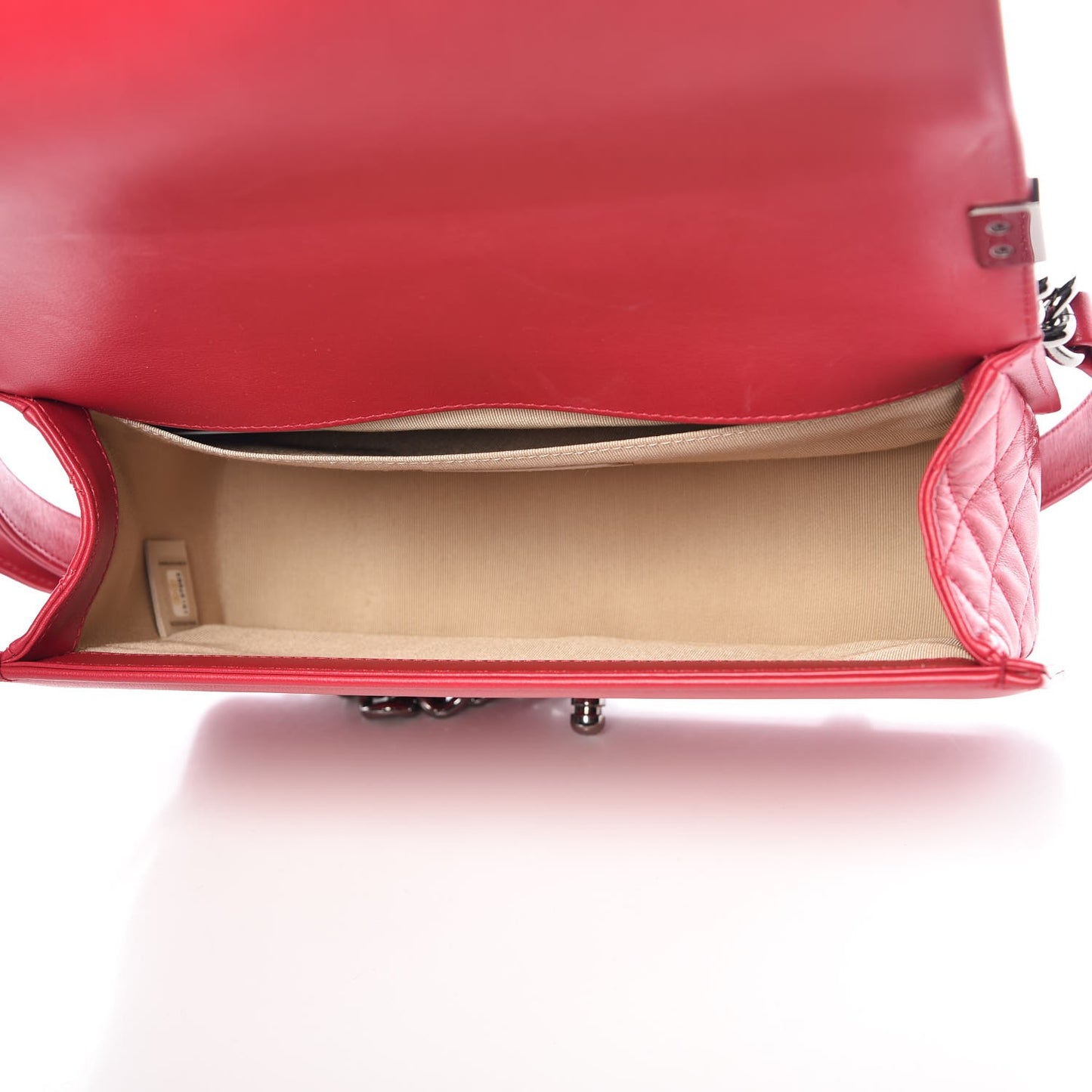 Lambskin Chevron Quilted Medium Boy Flap Dark Pink