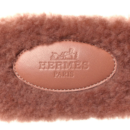 Hermes Woolskin Oran Sandals 37 Rose Aube 7 of 8
