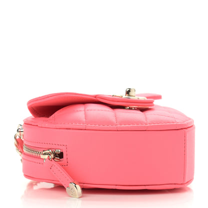 Chanel Lambskin Quilted CC In Love Heart Clutch With Chain Pink 5 of 12