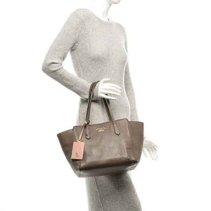 Gucci Dollar Calfskin Small Swing Tote Grey Field Soft Pink 2 of 7