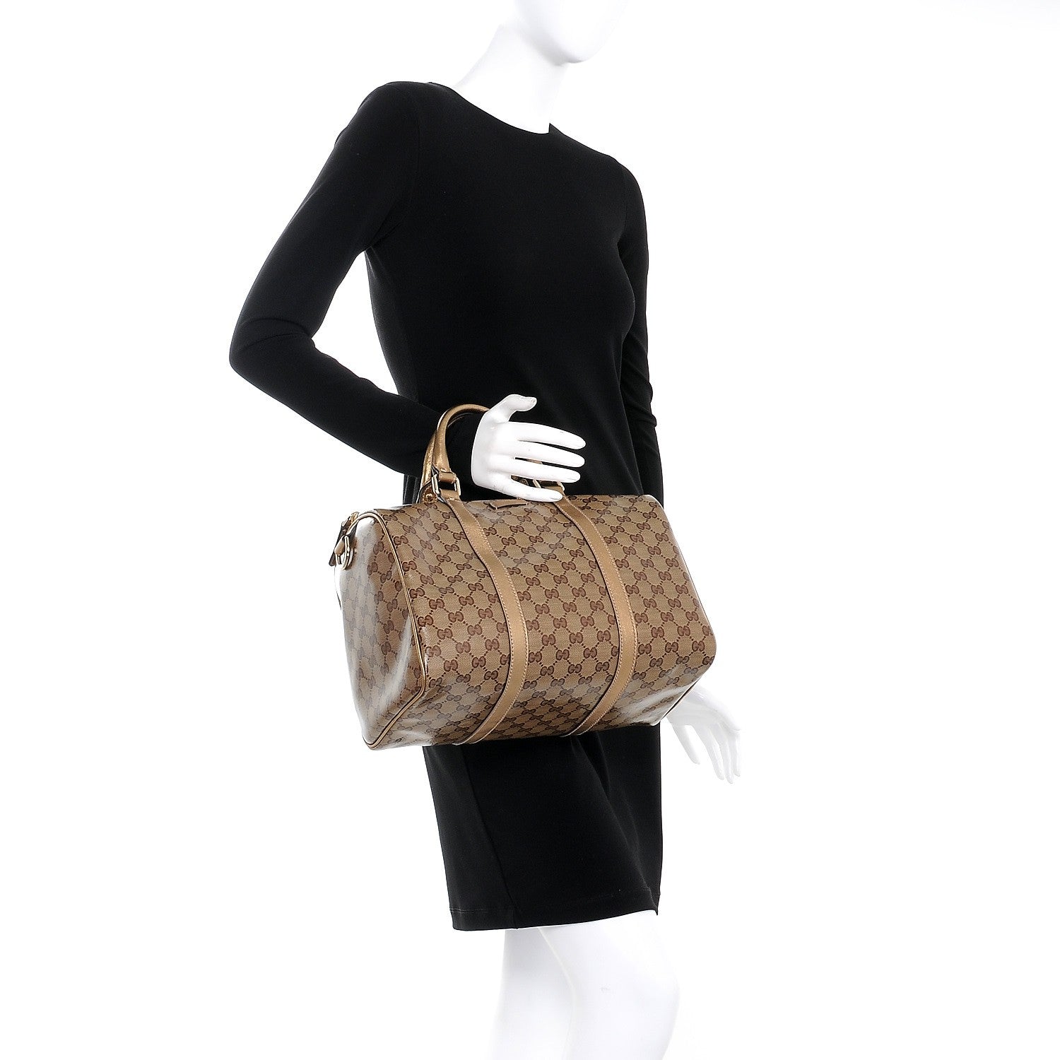 Gucci Crystal Monogram Medium Joy Boston Bronze 2 of 7