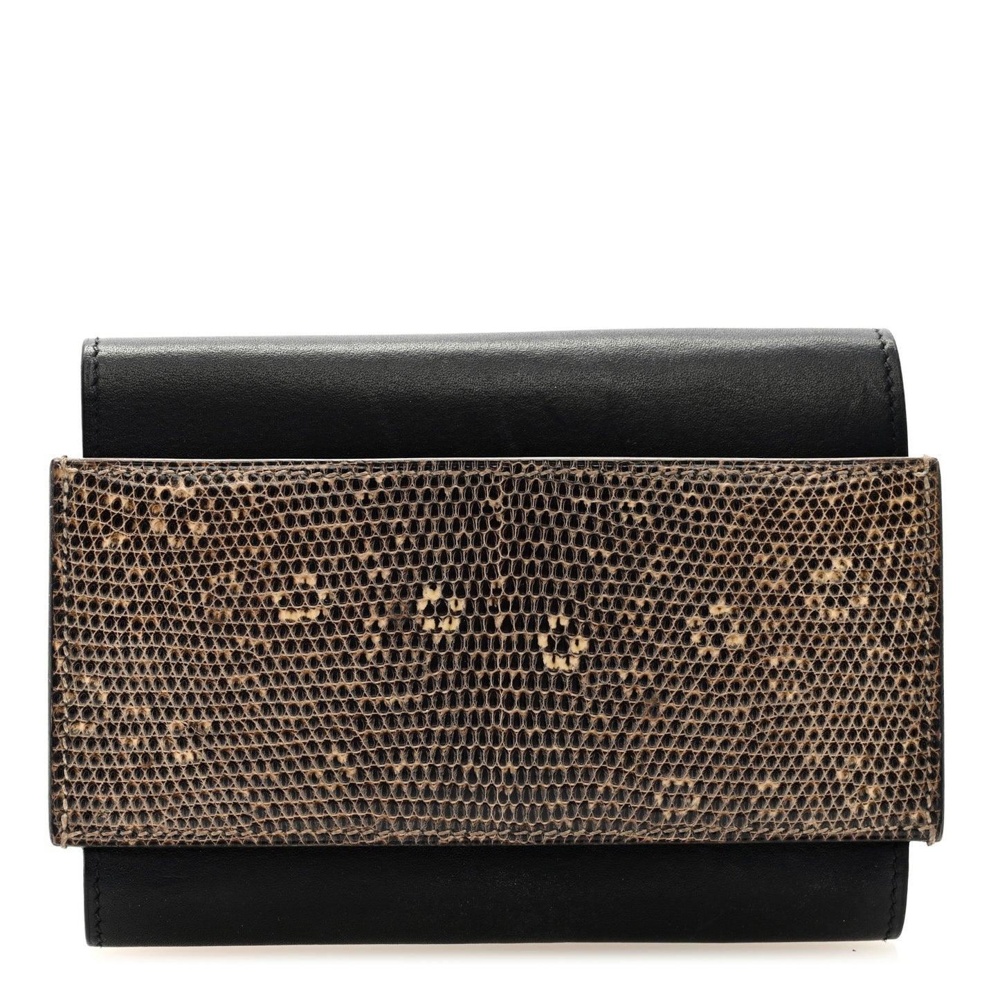 Evergrain Lizard Passant Long Wallet Black Ombre
