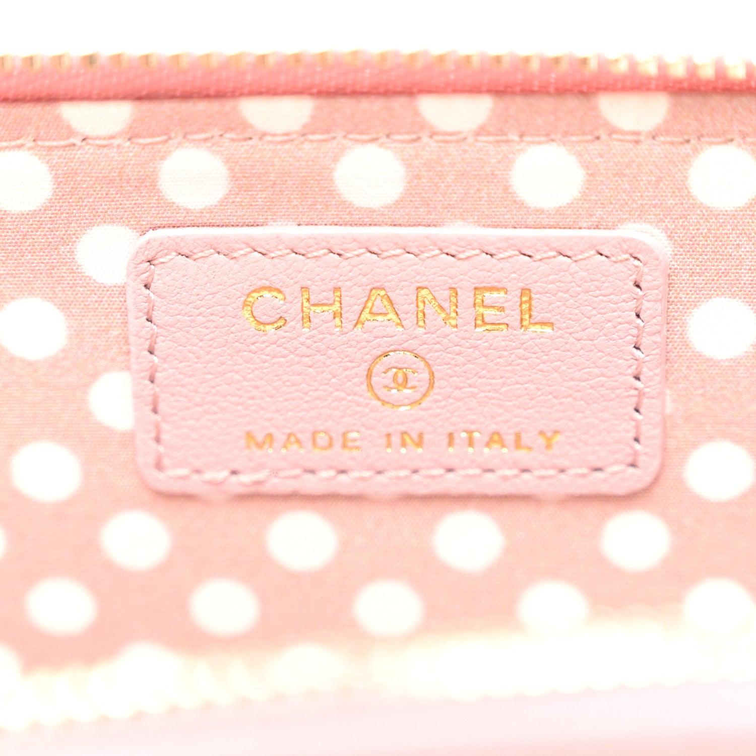 Chanel Lambskin Quilted Pearl Crystal CC Zip Around Card Holder Pink 6 of 9