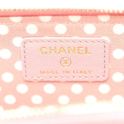 Chanel Lambskin Quilted Pearl Crystal CC Zip Around Card Holder Pink 6 of 9