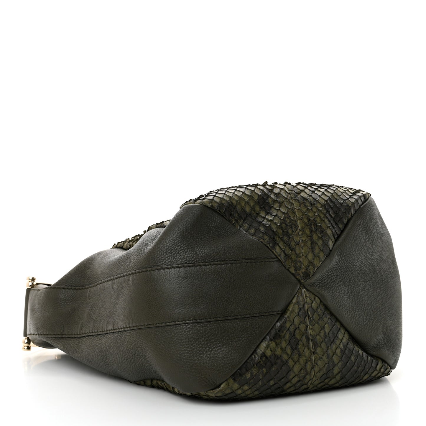 Snakeskin Greenwich Shoulder Bag Green
