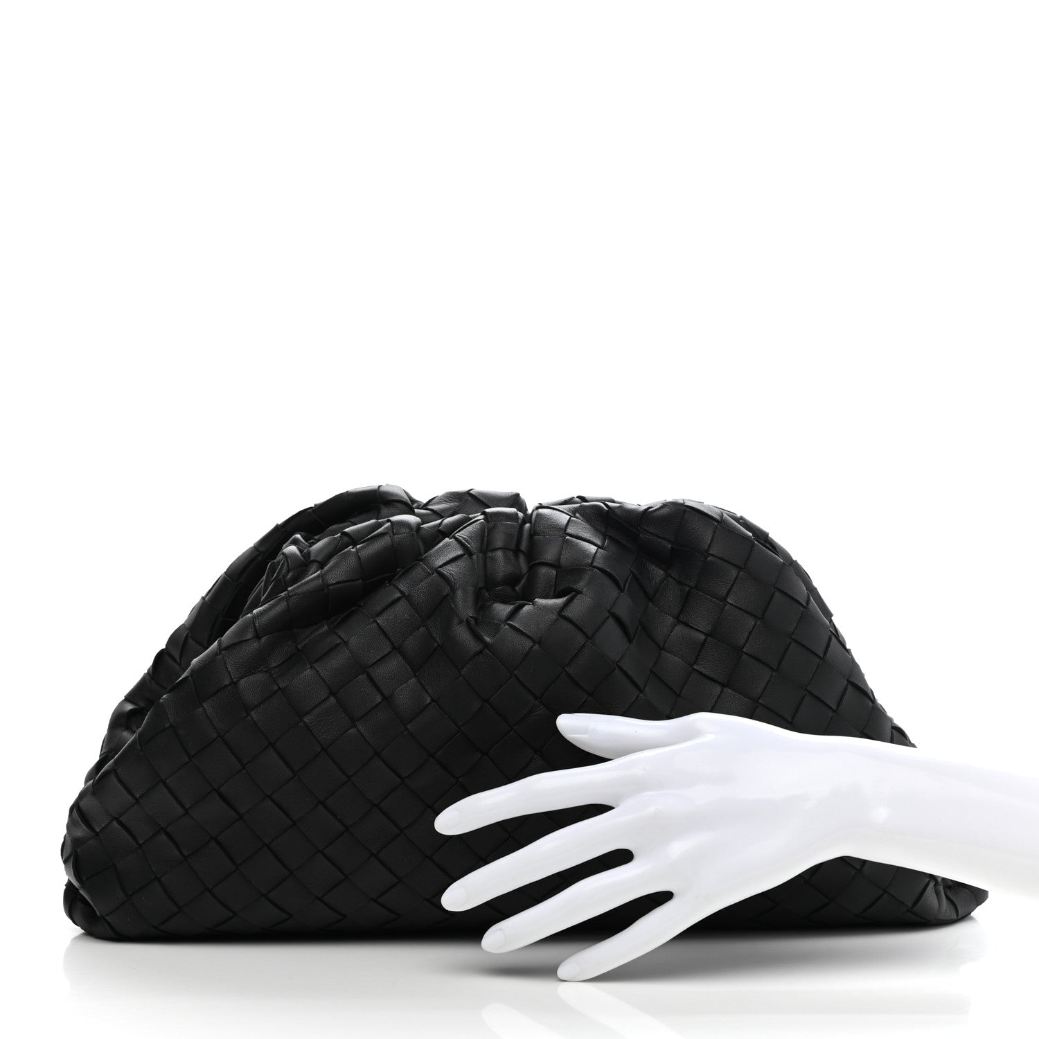 Bottega Veneta Nappa Maxi Intreccio The Pouch Oversized Clutch Black 2 of 9