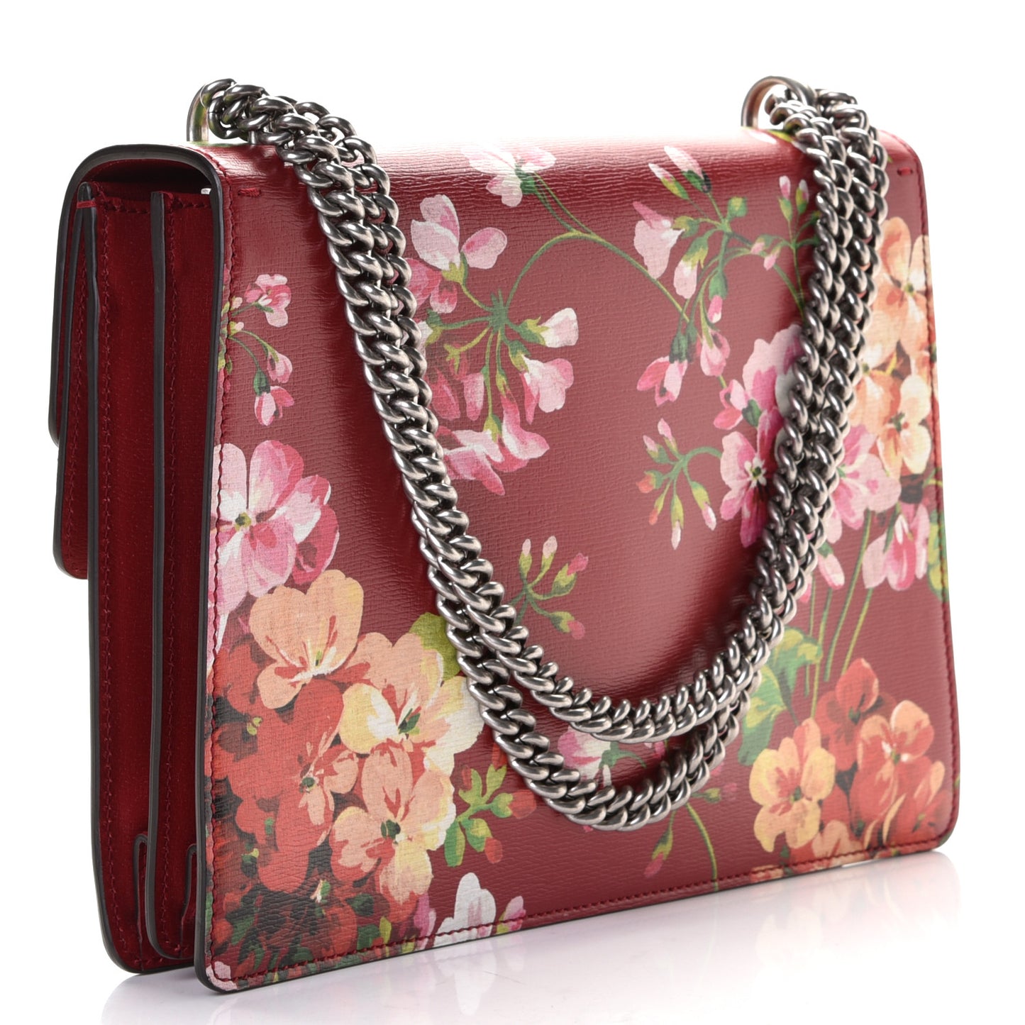Calfskin Blooms Print Medium Dionysus Shoulder Bag Romantic Cherry Multicolor