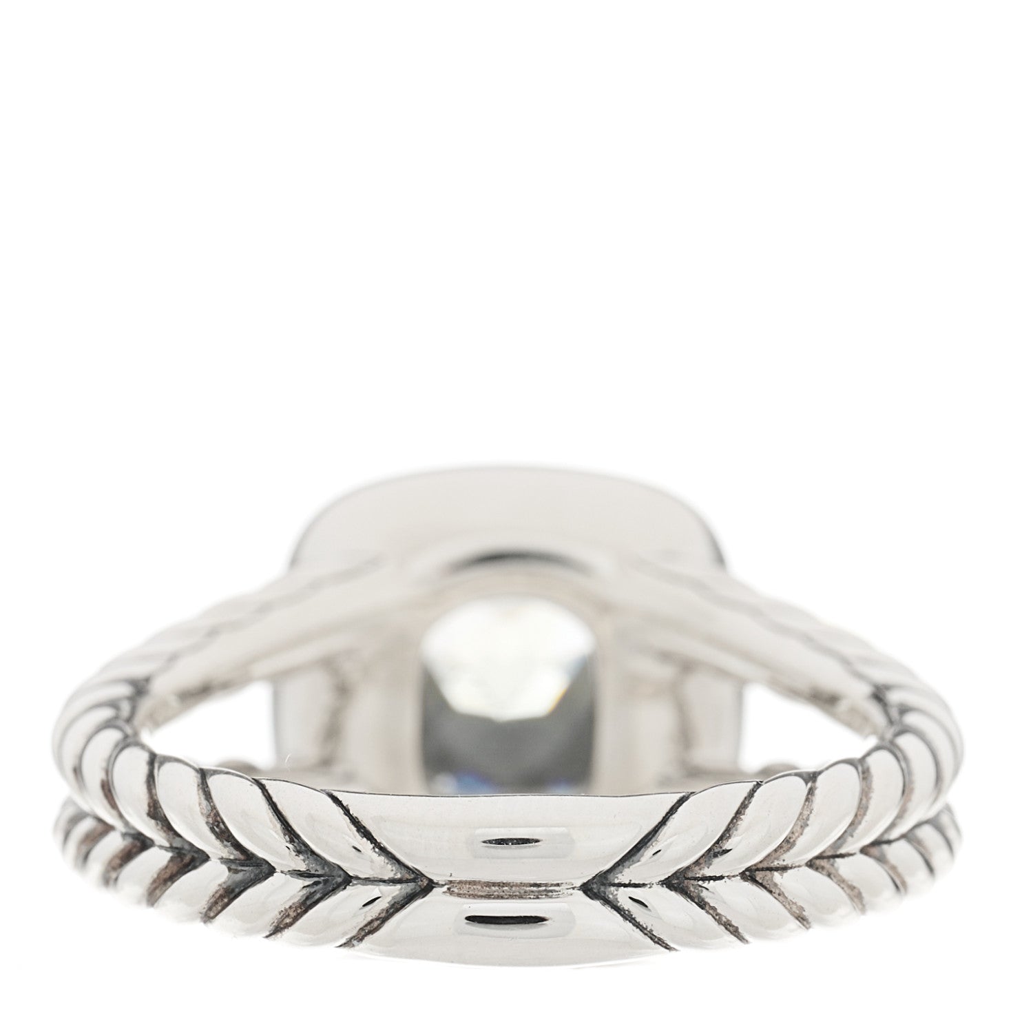 David Yurman Sterling Silver Diamond Prasiolite 7mm Petite Albion Ring 54 7 3 of 5