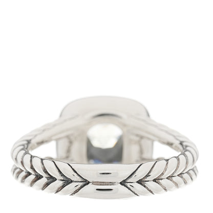 David Yurman Sterling Silver Diamond Prasiolite 7mm Petite Albion Ring 54 7 3 of 5