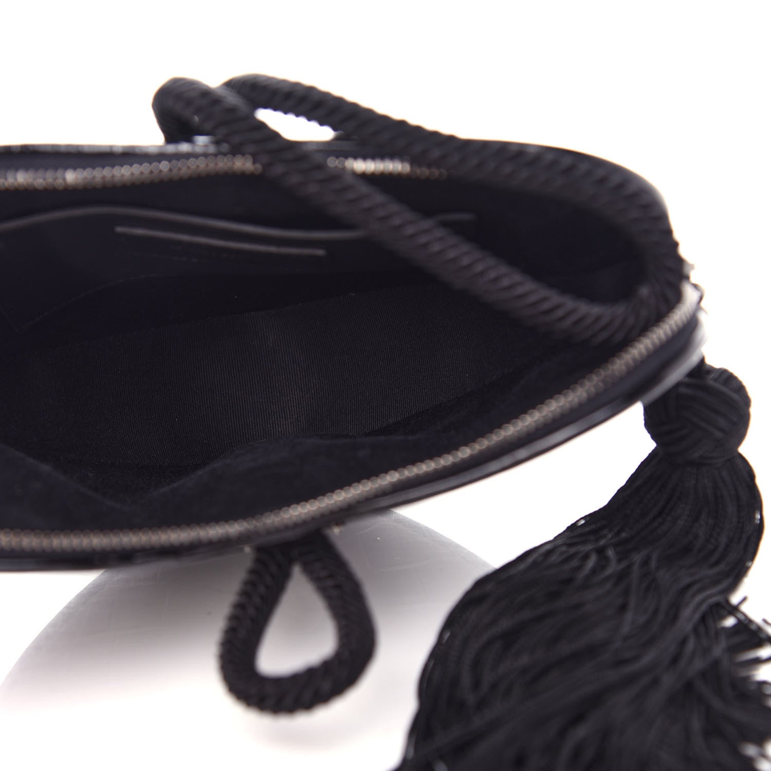 Saint Laurent Patent Crocodile Embossed Sac Coeur Heart Shaped Clutch Black 4 of 8