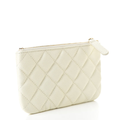 Chanel Caviar Quilted Small Cosmetic Case White 3 of 8