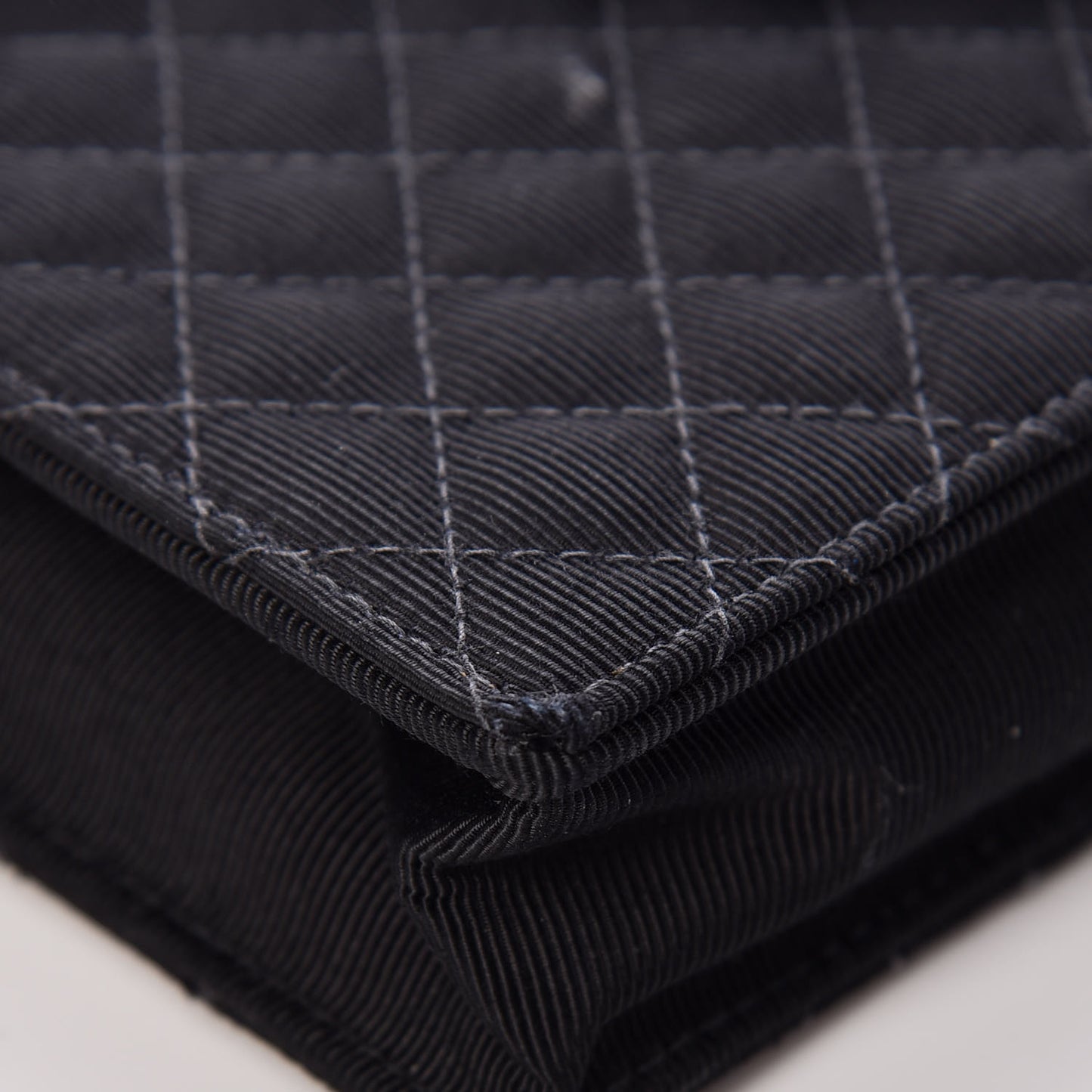 Grosgrain Quilted Embroidered Patch Flap Black