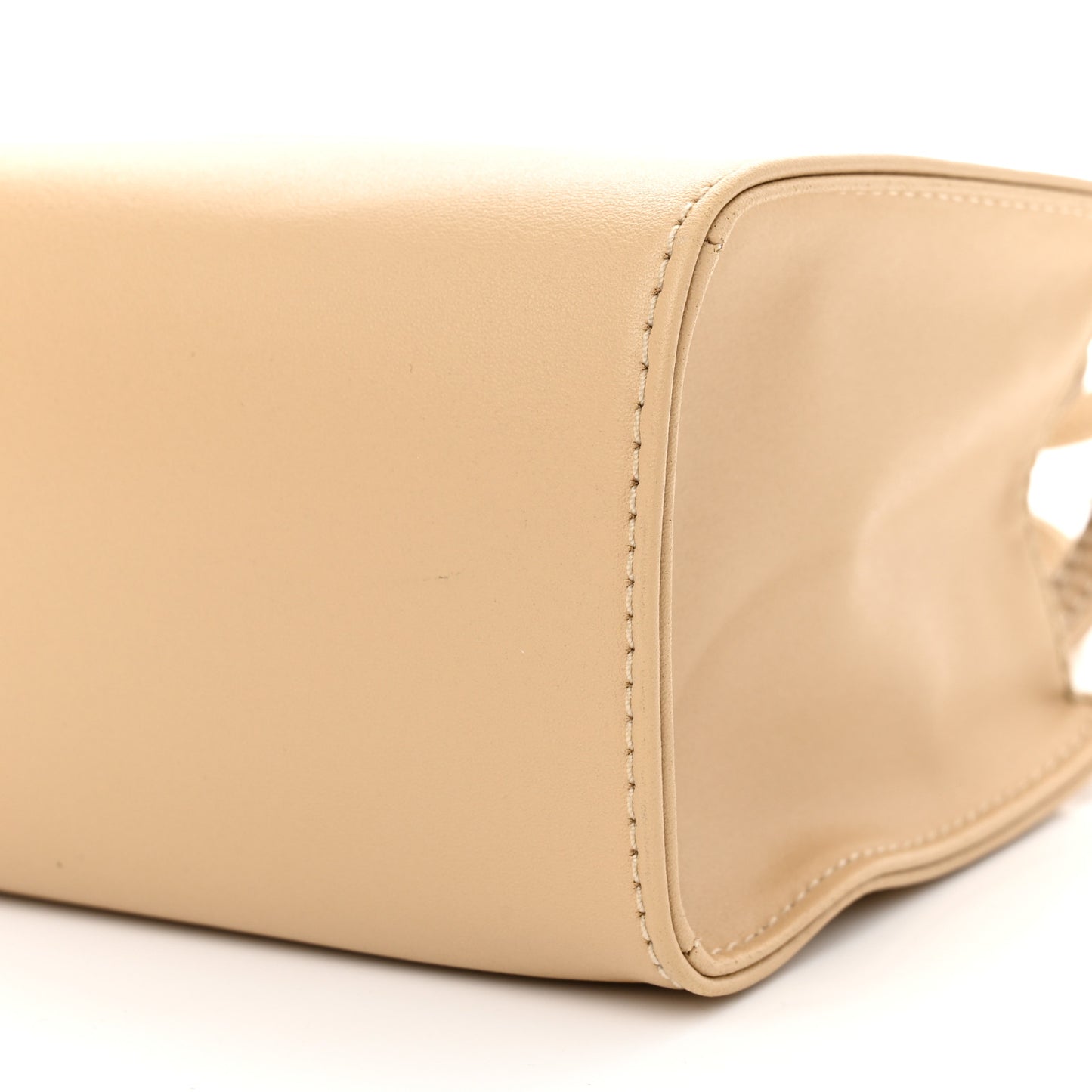 Vegan Leather Small Shopping Bag Cream