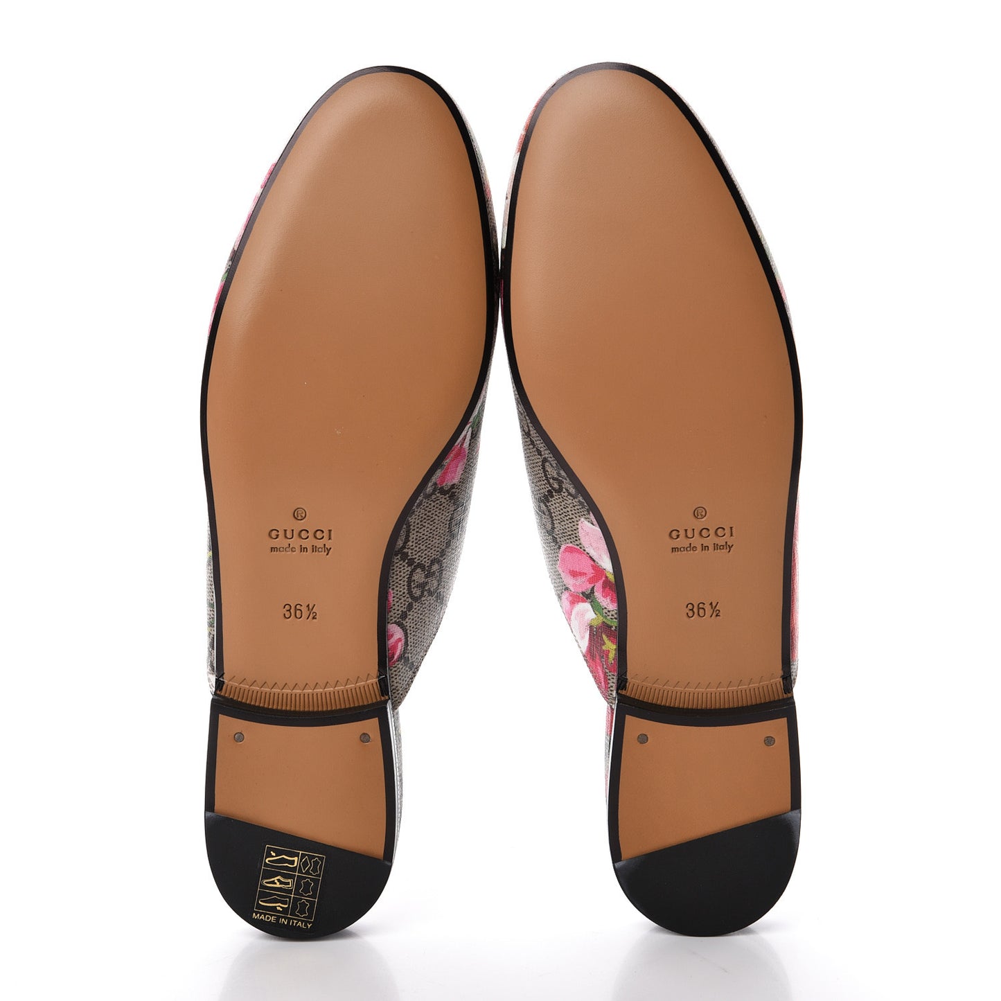 GG Supreme Monogram Blooms Womens Princetown Slippers 36.5 Beige Multicolor Dry Rose