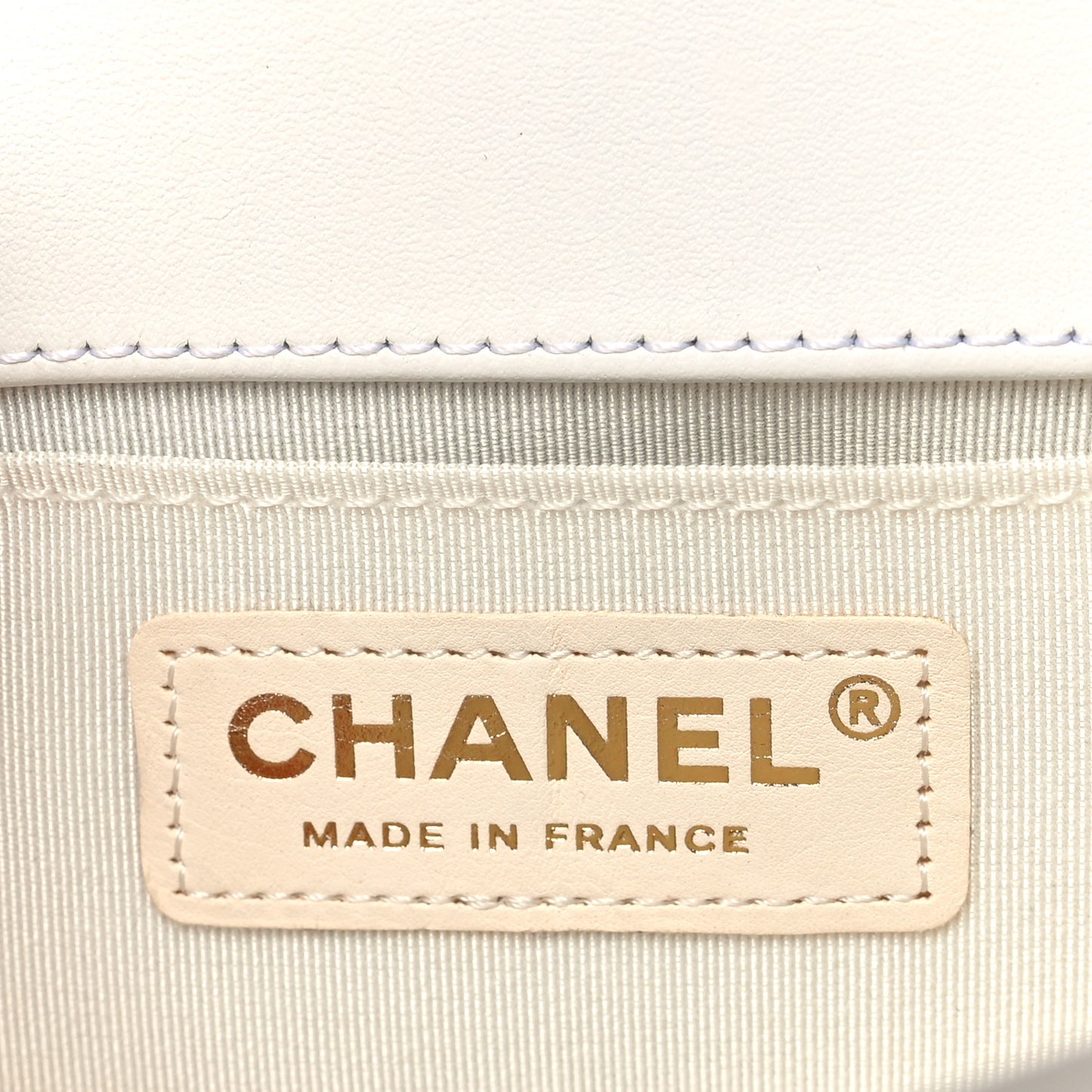 Calfskin Pearl Small Boy Flap White