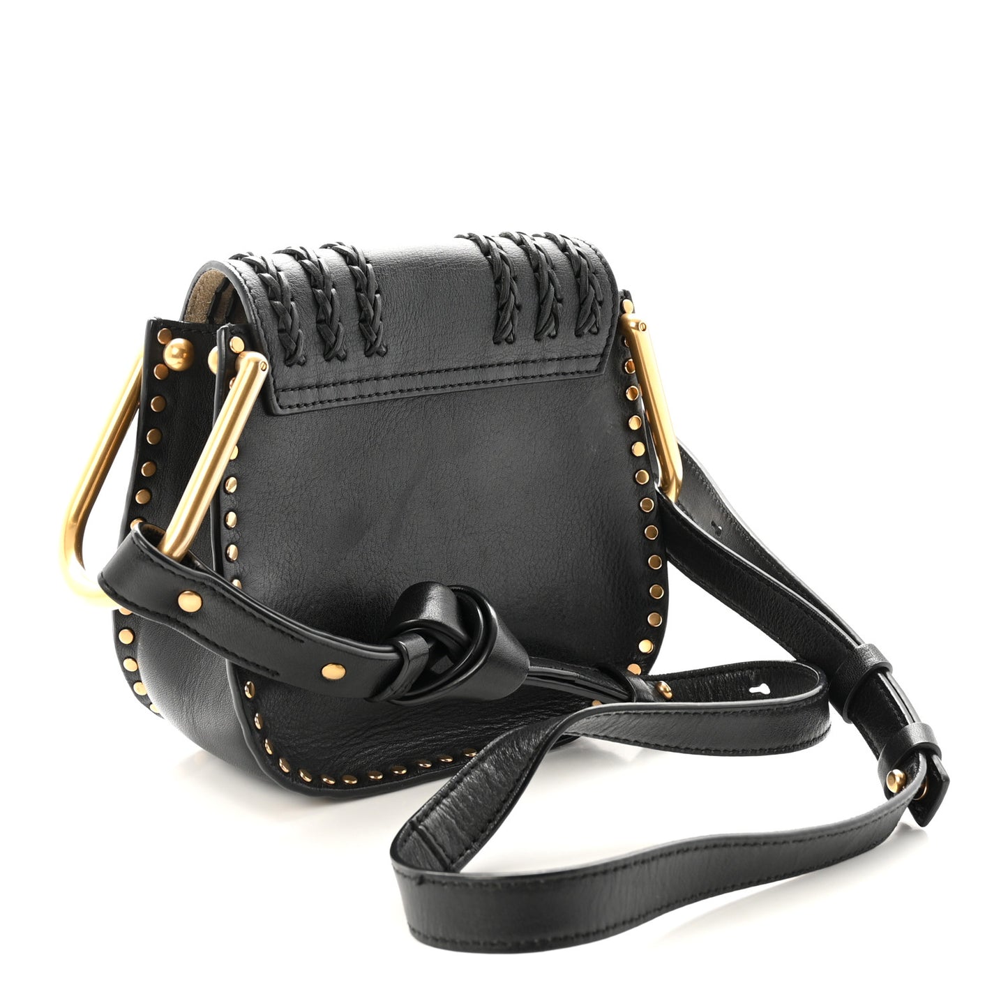 Calfskin Braided Mini Hudson Shoulder Bag Black