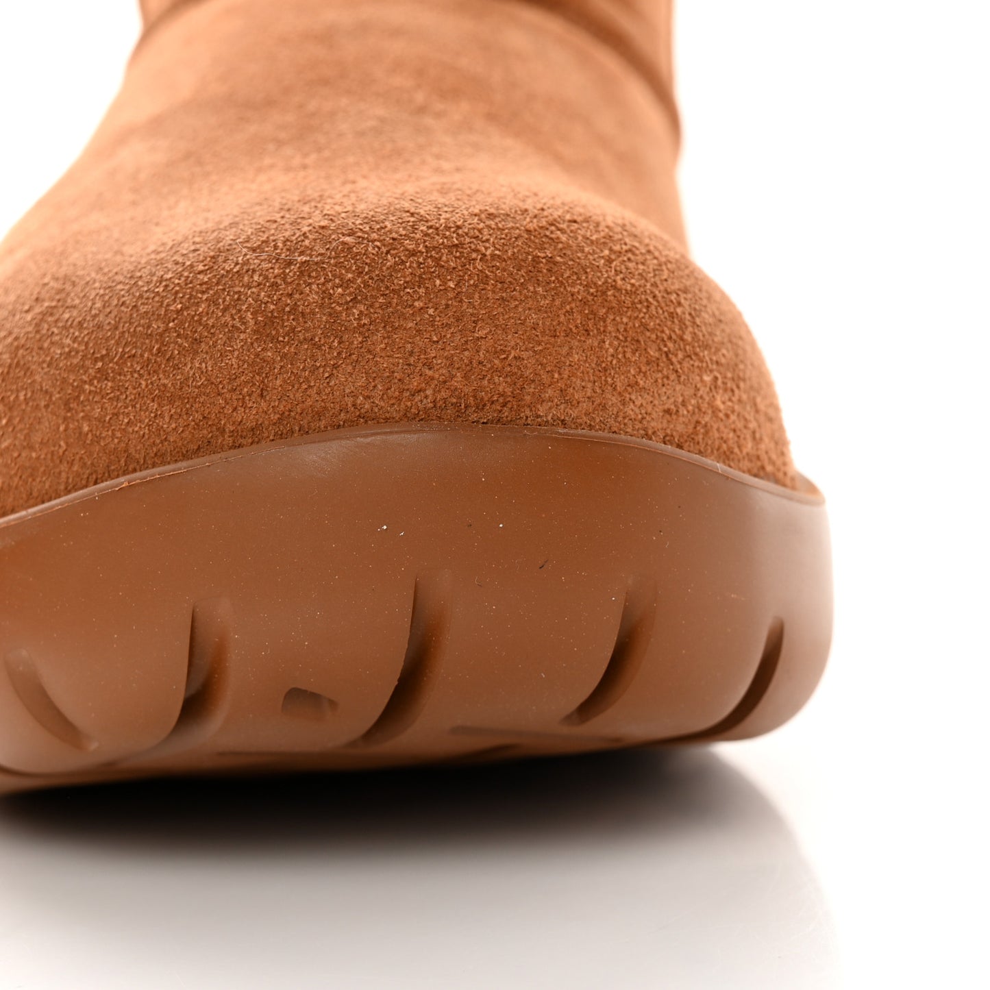 Suede Shearling Snap Ankle Boots 37 Caramel