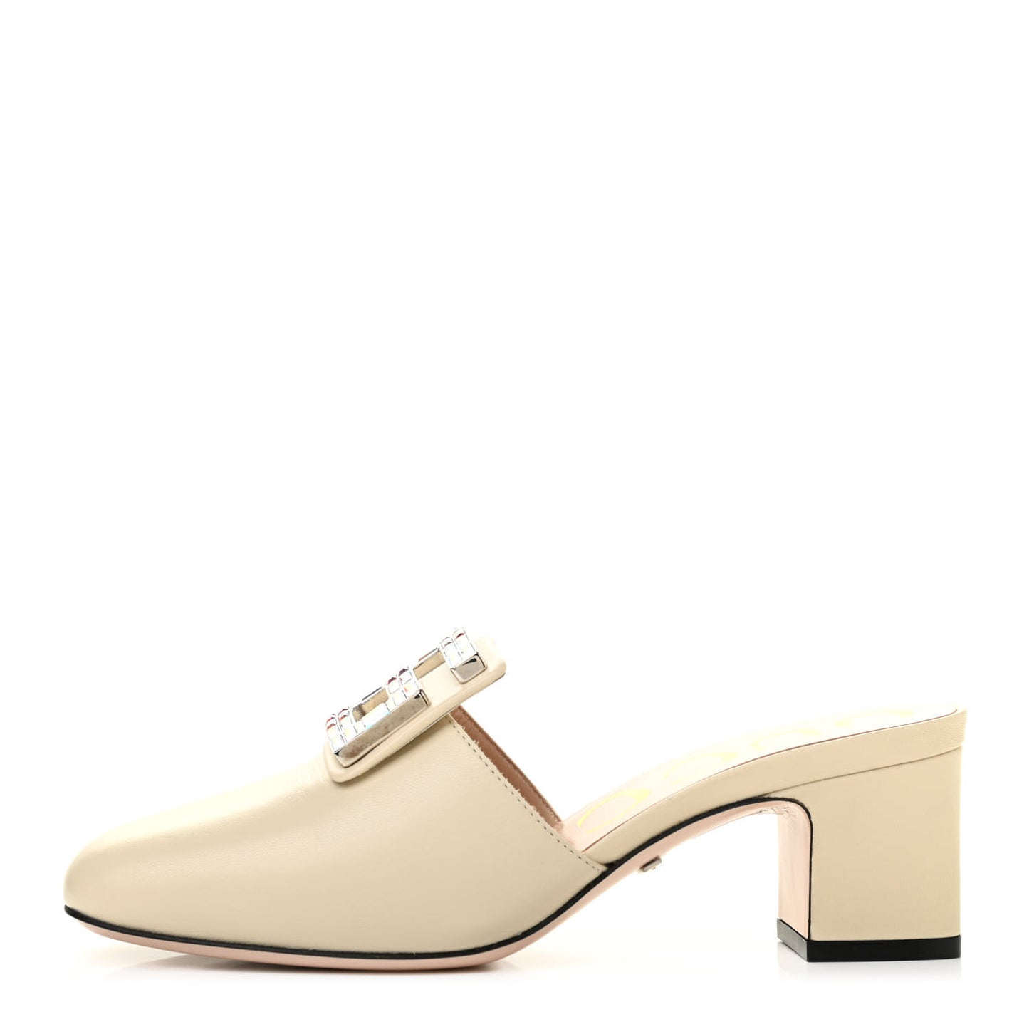 Malaga Kid Crystal Square G Madelyn Mules 35 Vintage White