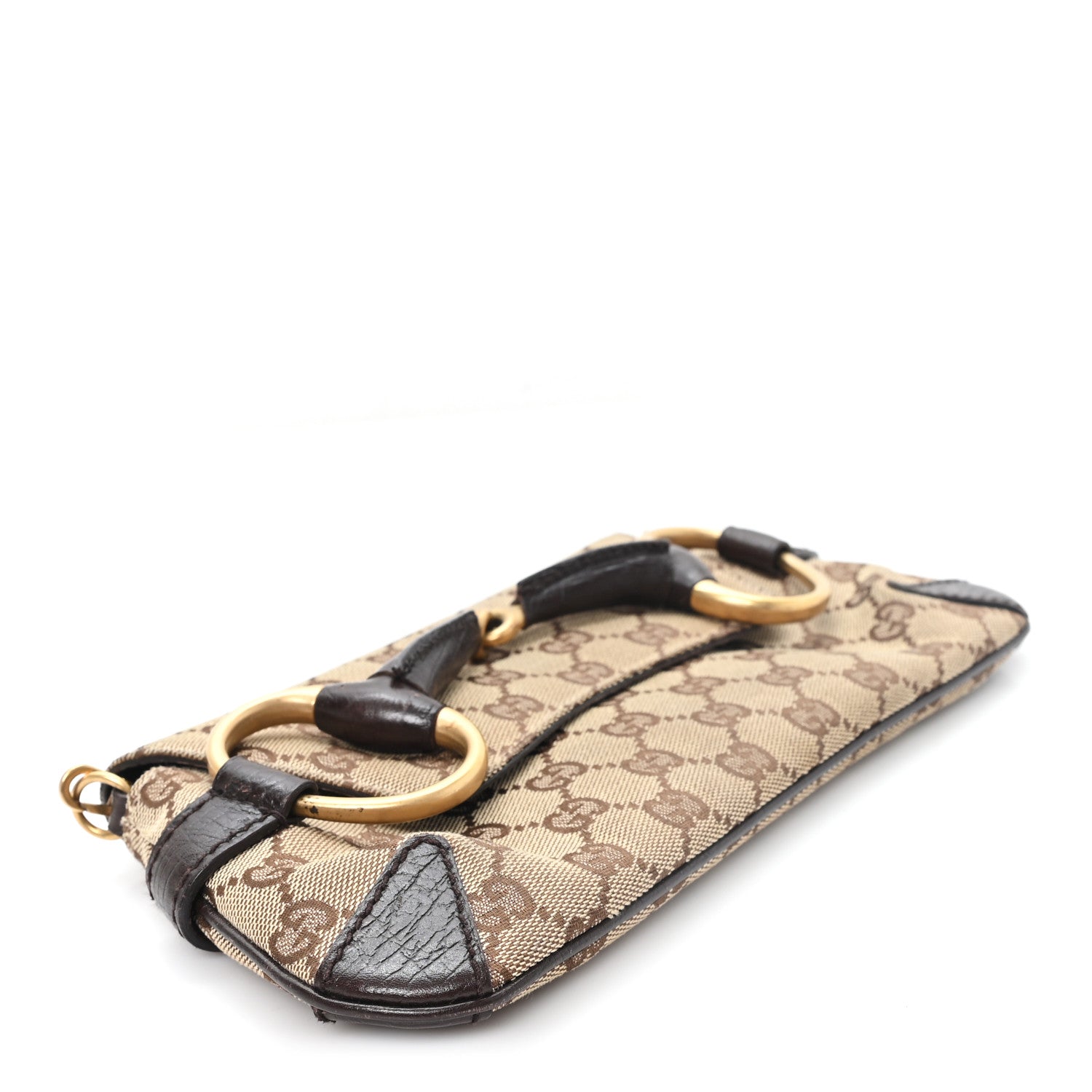 Gucci Monogram Horsebit Clutch Dark Brown 4 of 11