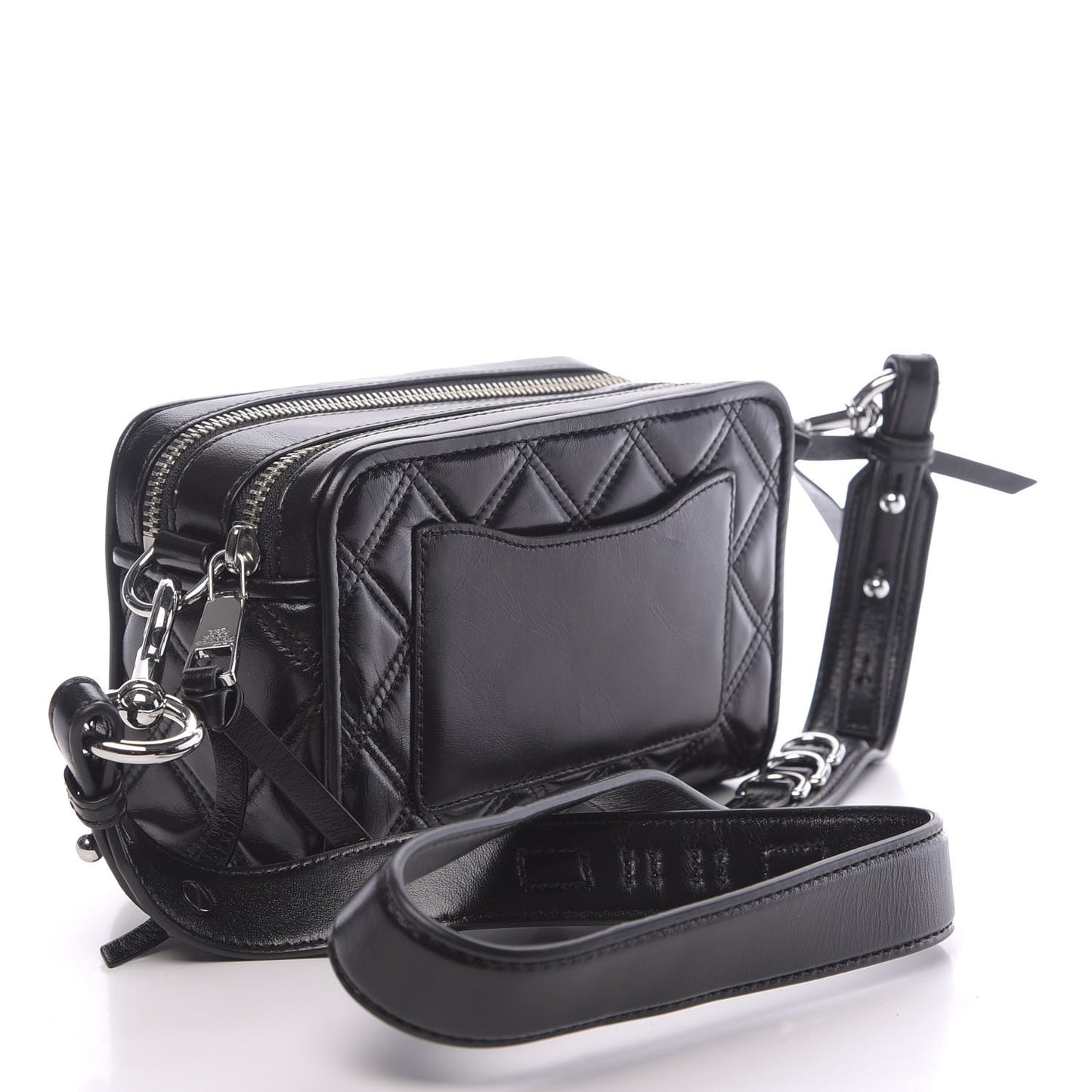 Natural Grain Calfskin Quilted The Softshot 21 Bag Black