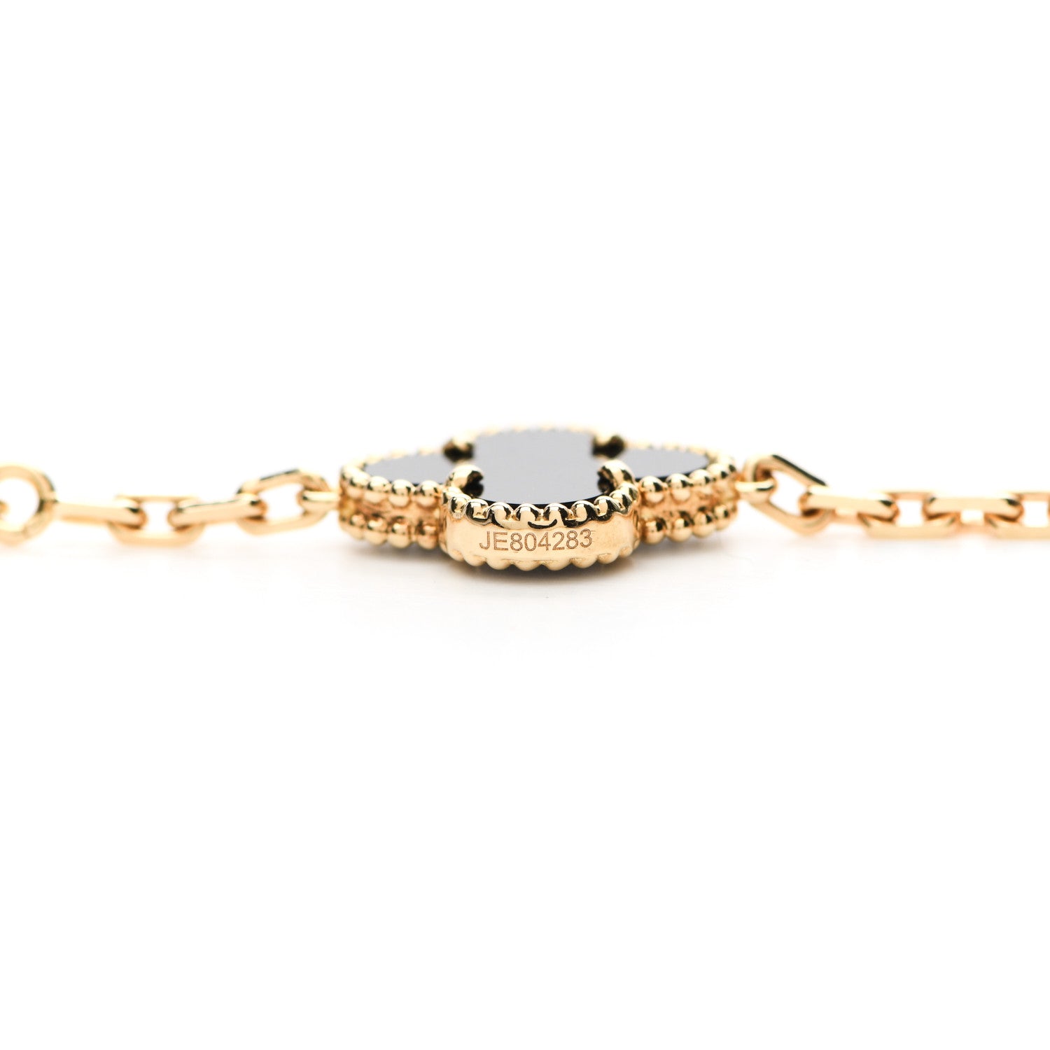 Van Cleef & Arpels 18K Yellow Gold Black Onyx 20 Motifs Vintage Alhambra Necklace 5 of 5