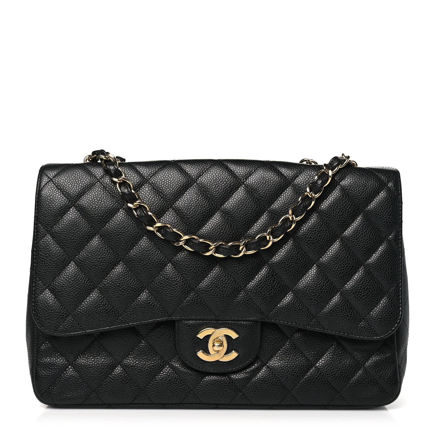Caviar Quilted Jumbo Single Flap Black