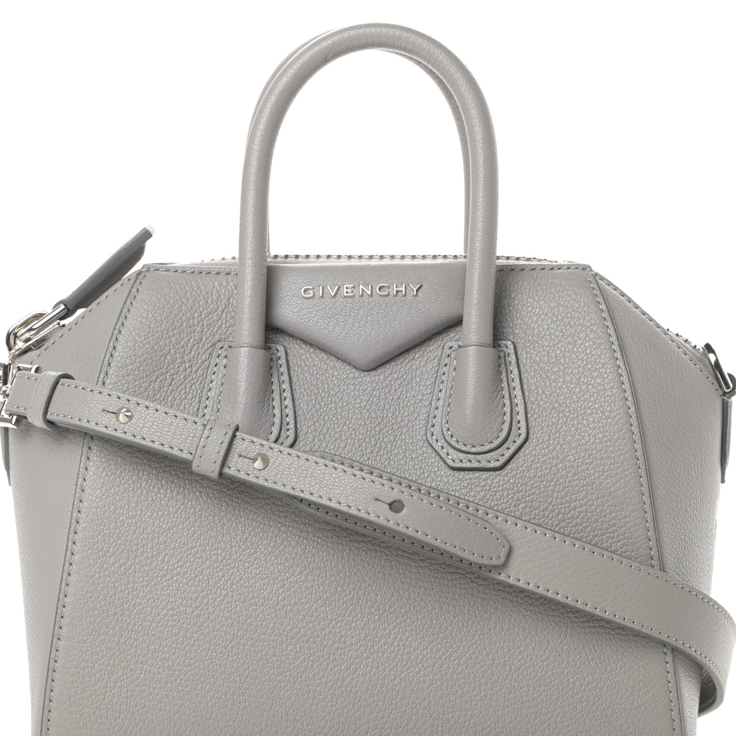 Givenchy Sugar Goatskin Mini Antigona Pearl Grey 8 of 11