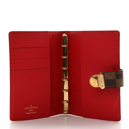 Louis Vuitton Damier Ebene Koala Small Ring Agenda Cover Red 5 of 8