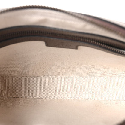 Gucci GG Supreme Monogram Textured Dollar Calfskin Web Ophidia Wristlet Shoulder Bag Beige Ebony New Acero 4 of 9