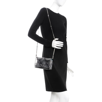 Givenchy Metallic Python Pandora Chain Wallet Silver 2 of 9