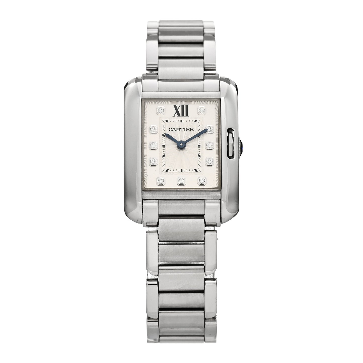 Stainless Steel Diamond 23mm Tank Anglaise Quartz Watch