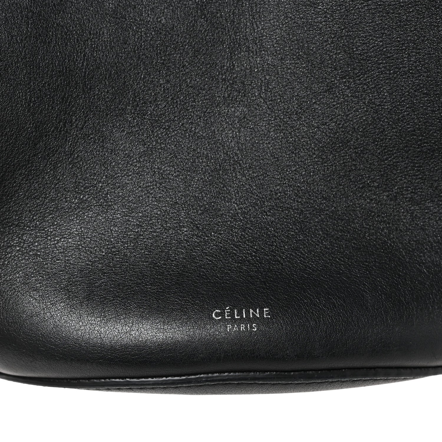Celine Supple Grained Calfskin Long Strap Big Bag Bucket Black 6 of 10