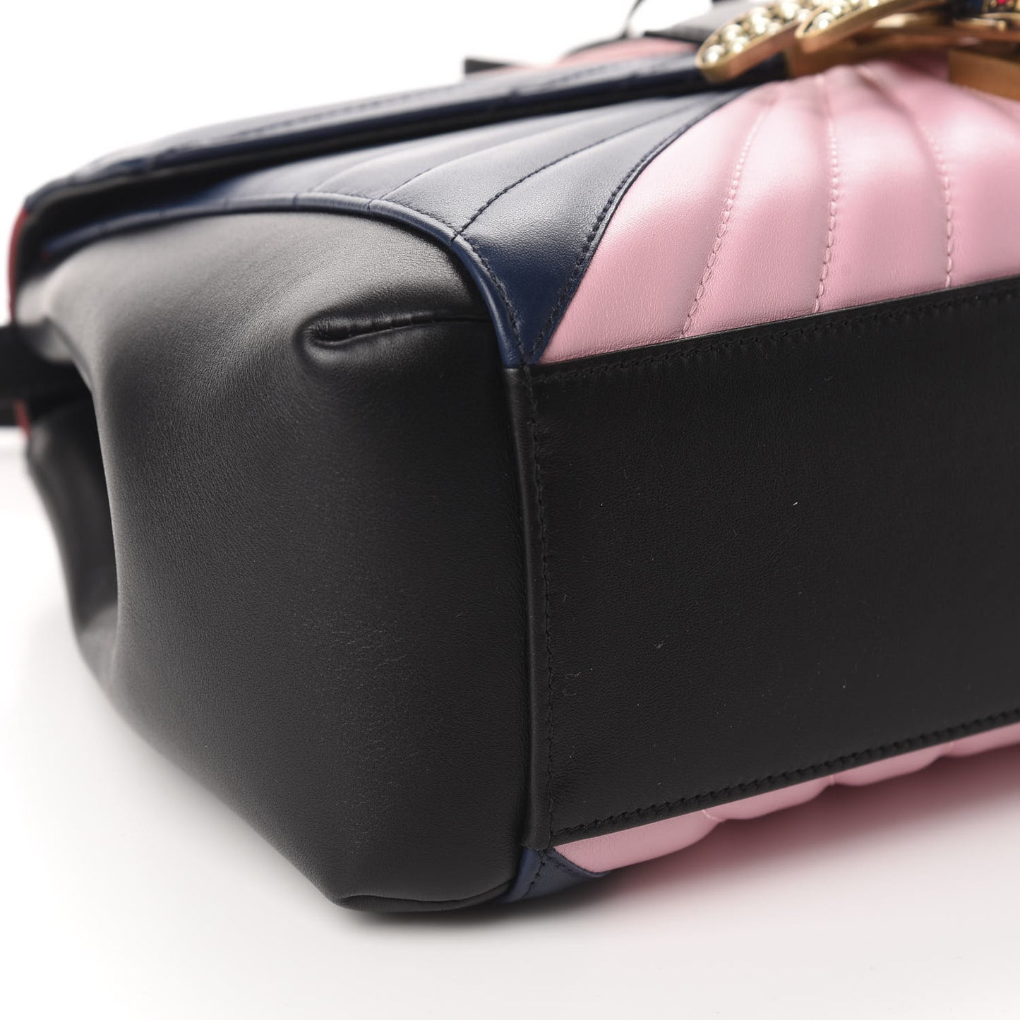 Calfskin Bamboo Trapuntata Queen Margaret Top Handle Bag Blue Agata Hibiscus Red Mystic White Sugar Pink