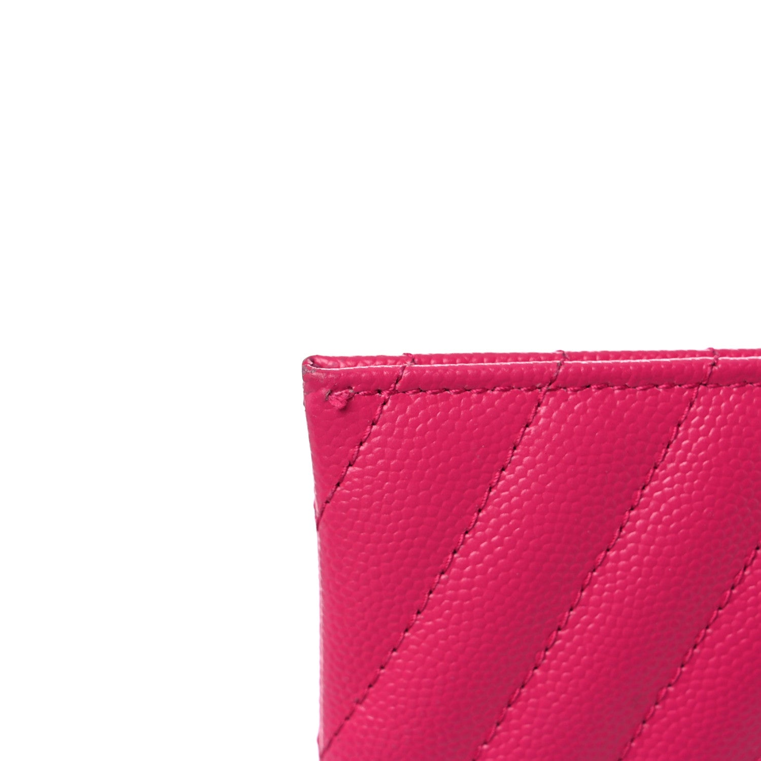 Saint Laurent Grain De Poudre Chevron Monogram Bill Pouch Fresh Fuschia 13 of 14