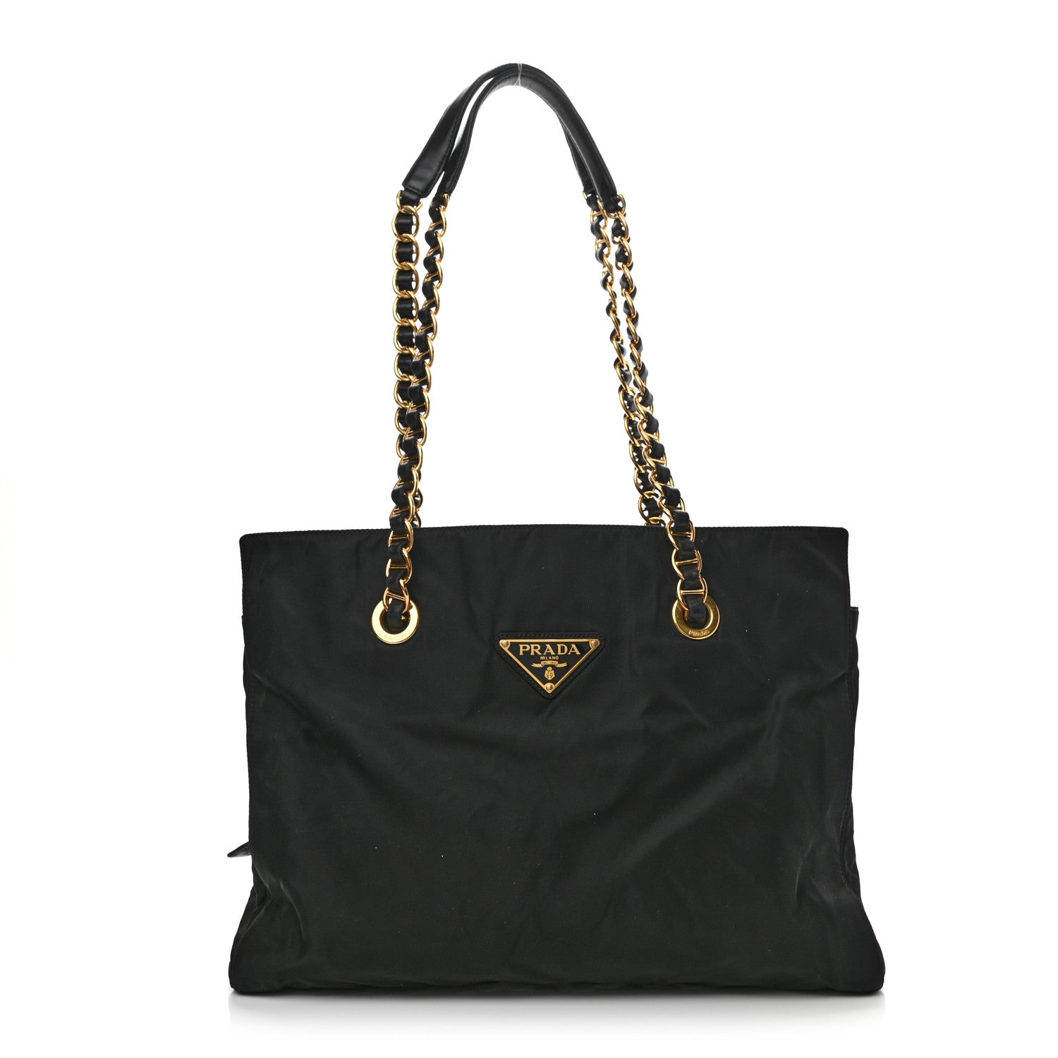 Prada Tessuto Nylon Chain Shoulder Bag Black 1 of 15