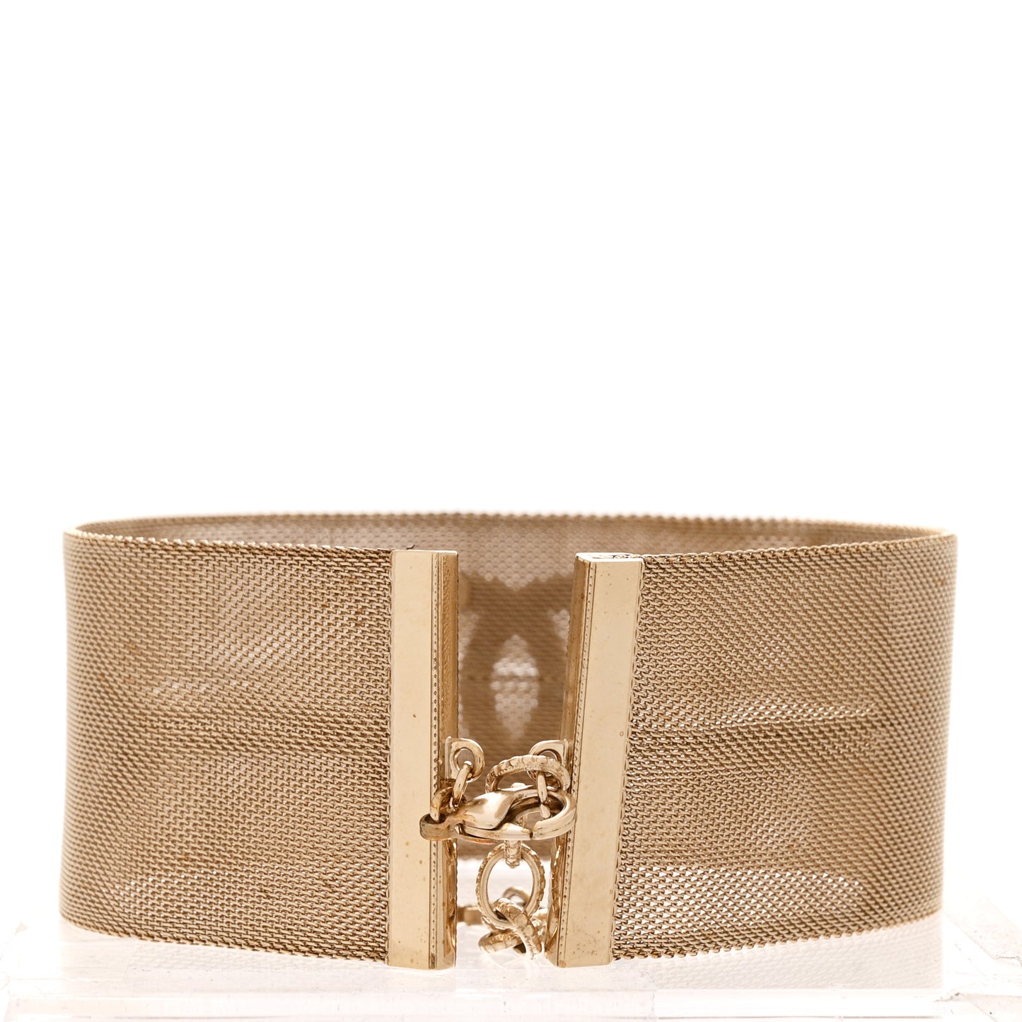 Mesh CC Choker Necklace Gold
