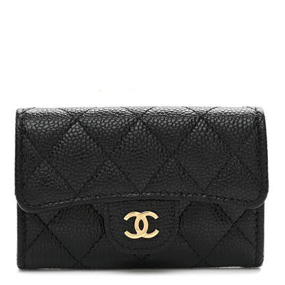 Chanel Caviar Quilted Flap Card Holder Wallet Black 1 of 9