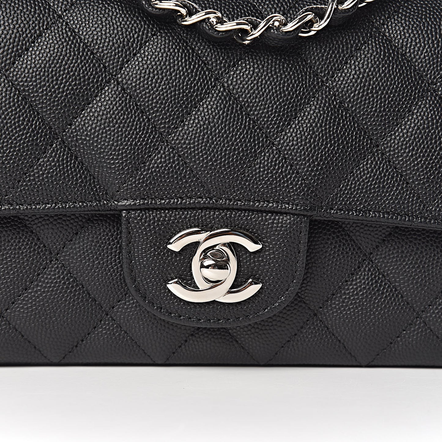 Caviar Quilted Mini Rectangular Flap Black