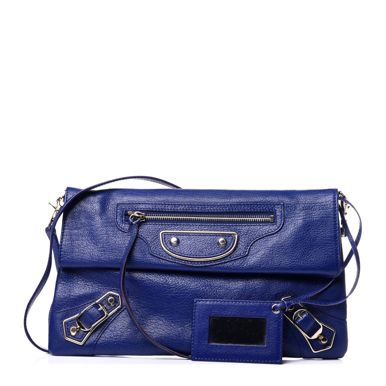 Balenciaga Chevre Gold Metallic Edge Hardware Envelope Clutch Bleu Roi 1 of 11