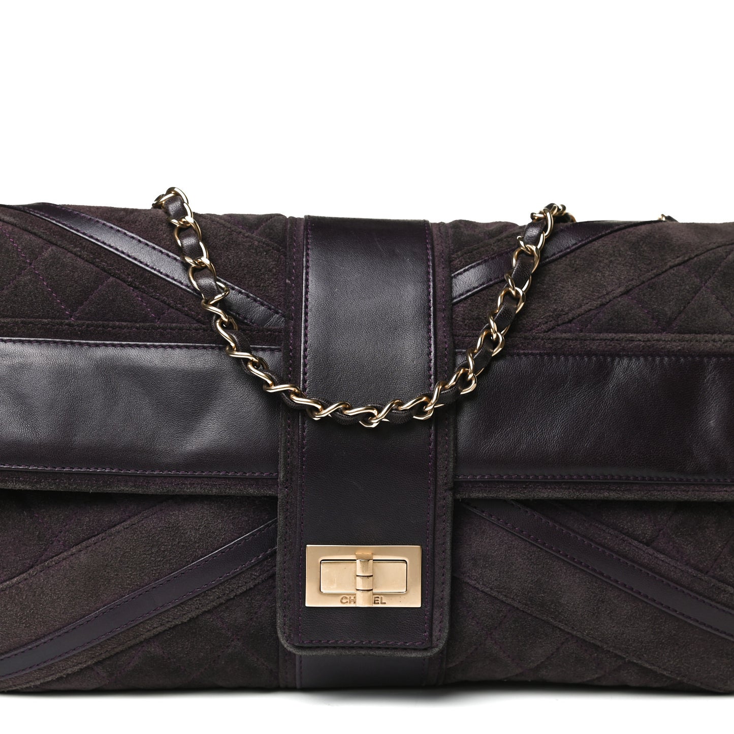 Suede Union Jack Jumbo Mademoiselle Flap Purple