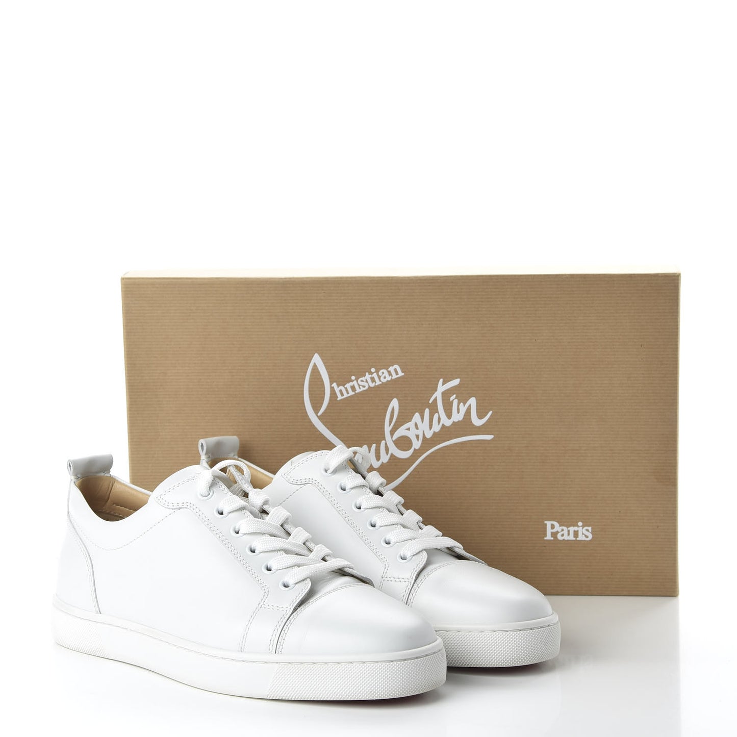 Calfskin Mens Louis Junior Flat Sneakers 42 White