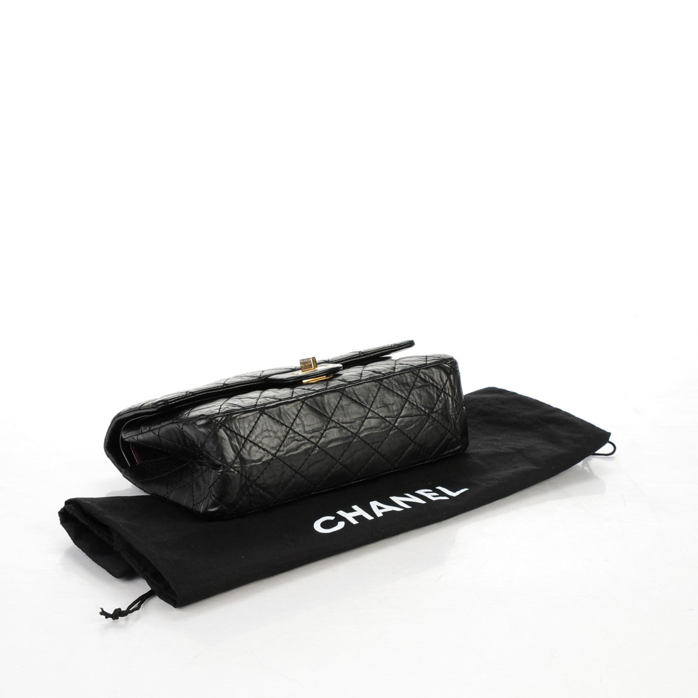 Aged Calfskin Quilted 2.55 Reissue 225 Flap Black
