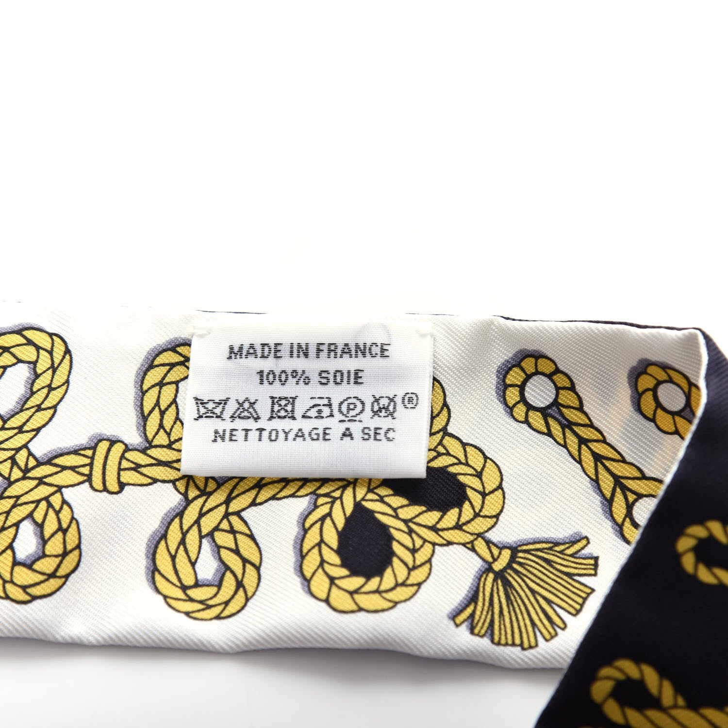 Hermes Silk Galons Et Brandebourg Twilly Black Gold White 3 of 3