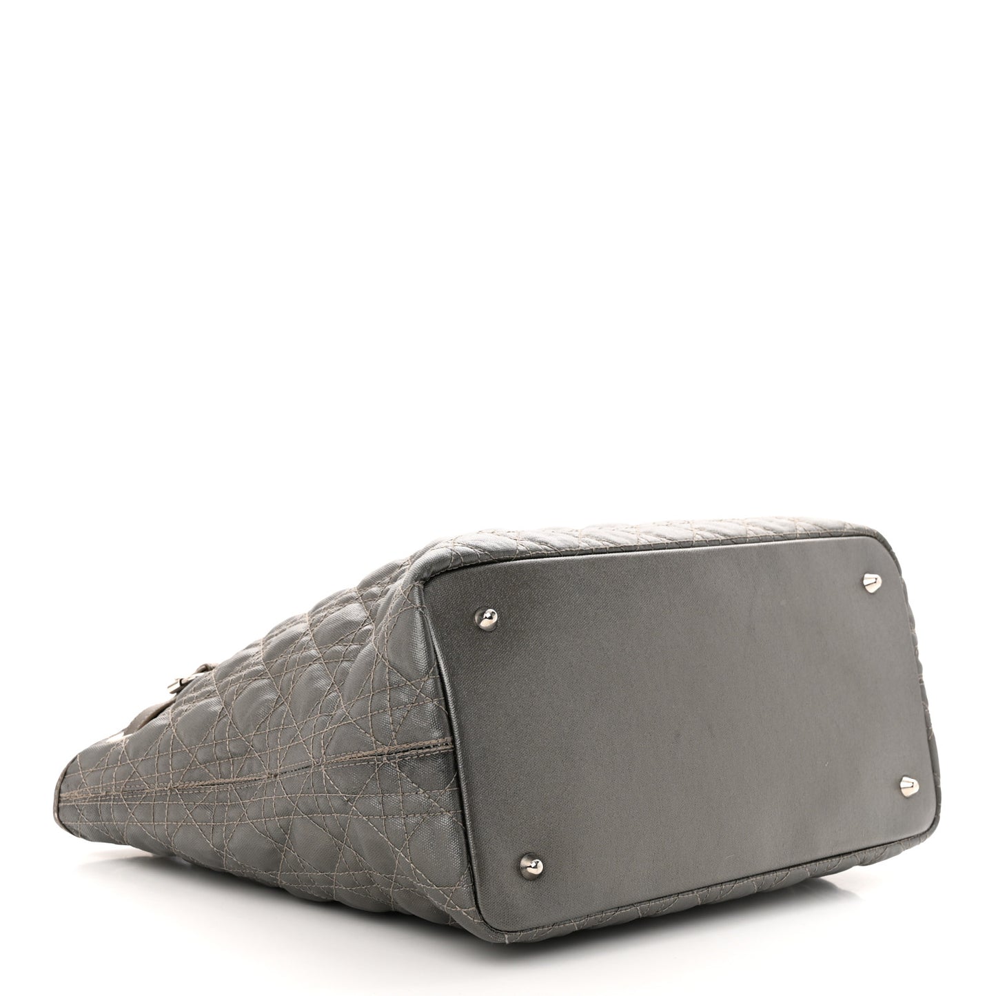 Coated Canvas Cannage Medium Panarea Tote Grey