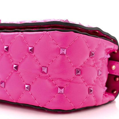 Valentino Garavani Calfskin Lacquer Monochrome Small Rockstud Spike Convertible Shoulder Bag Pink PP 9 of 9