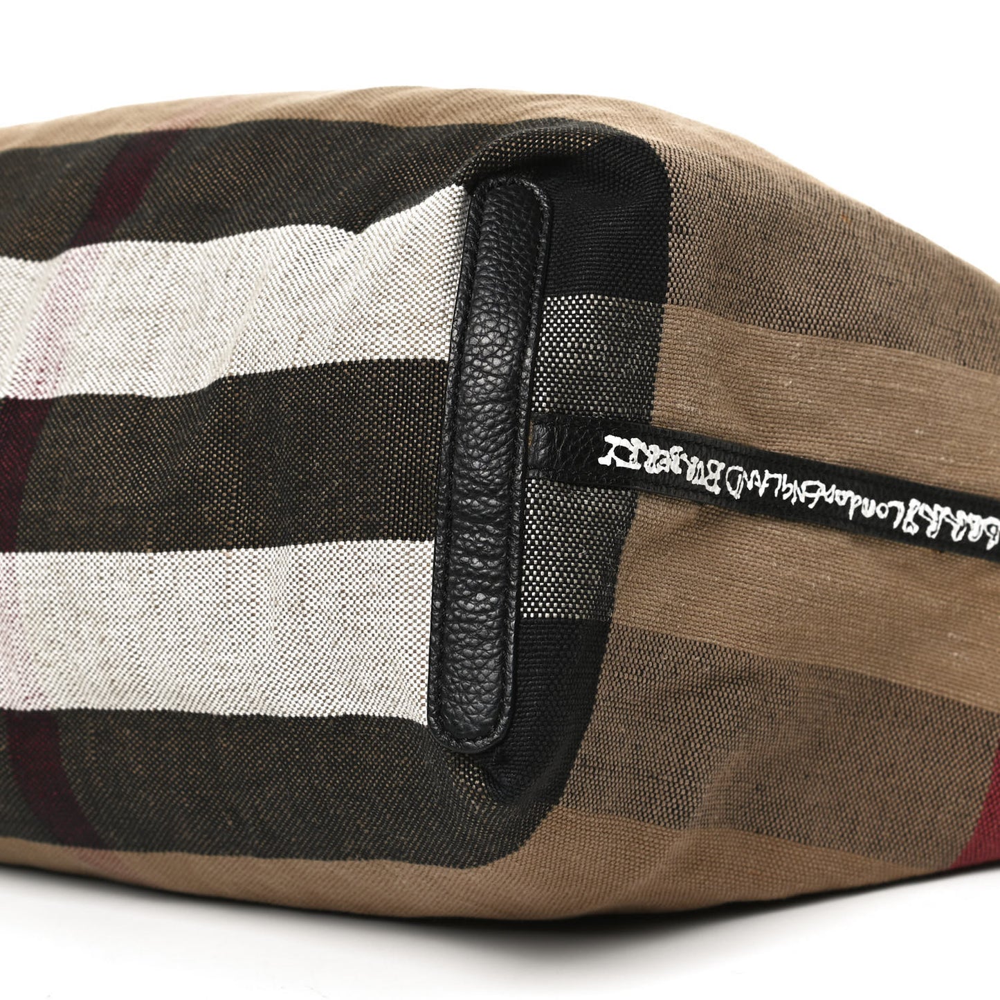 Coated Canvas Mega Check Medium Reversible Doodle Tote Black Brown