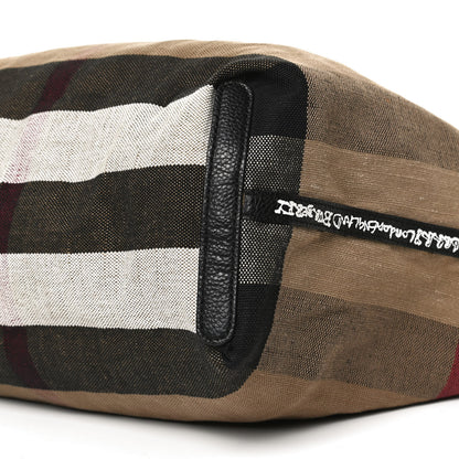 Burberry Coated Canvas Mega Check Medium Reversible Doodle Tote Black Brown 15 of 15